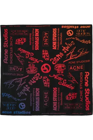 Acne Studios Seidenschal mit Logo-Print