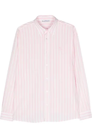 Acne Studios Gestreiftes Hemd mit Logo-Stickerei