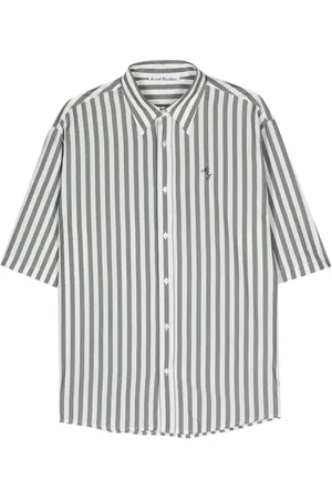 Acne Studios Gestreiftes Hemd mit Logo-Stickerei