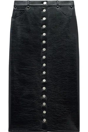 Courrèges Multiflex Midirock mit Lack-Finish