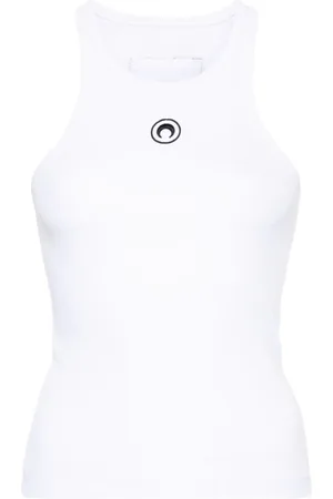 Marine Serre Trägershirt mit Sichelmond-Stickerei