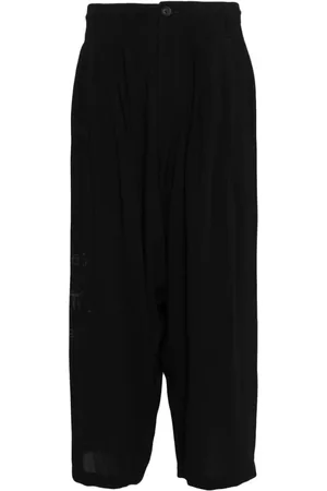 YOHJI YAMAMOTO Cropped-Samthose mit grafischem Print