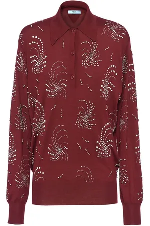 Prada Poloshirt mit Kristallen