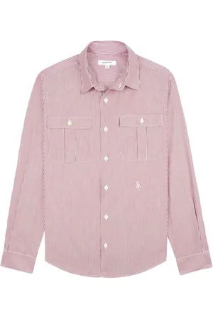 Sporty & Rich Gestreiftes Utility Hemd mit Logo-Stickerei