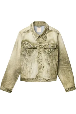 Camper Jeansjacke mit Wirbel-Print
