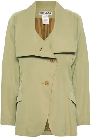 Issey Miyake Twill-Blazer mit zweilagigen Revers