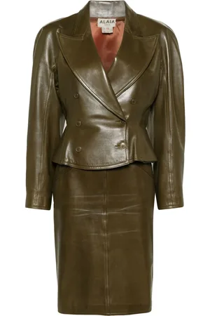 Alaïa Pre-owned Lederanzug mit Schößchen