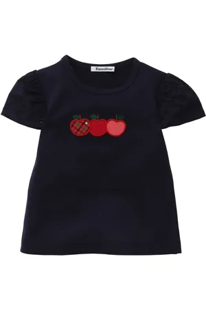 Familiar T-Shirt mit Apfelstickerei