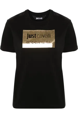 Roberto Cavalli T-Shirt mit Metallic-Logo