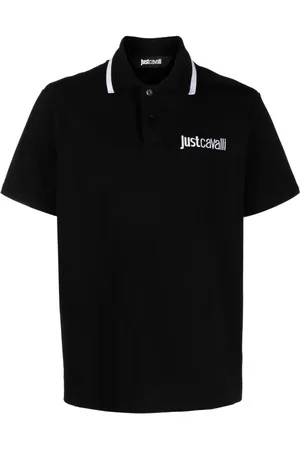 Roberto Cavalli Pikee-Poloshirt mit Logo-Stickerei