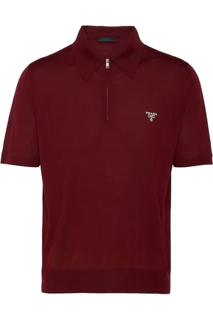 Prada Woll-Poloshirt mit Jacquard-Logo