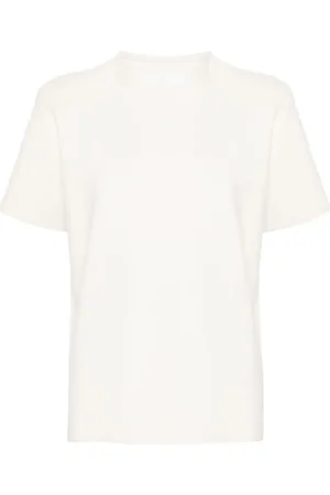 Jil Sander Fein geripptes Rundhals-Top
