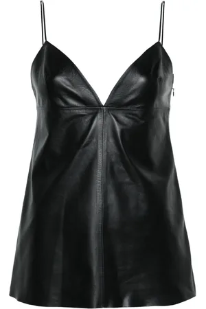 Fabiana Filippi Tanktop mit Ledereinsätzen