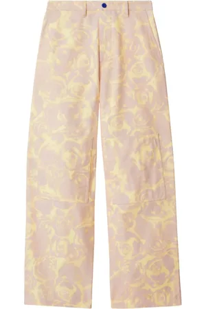 Burberry Gerade Hose mit Rosen-Print