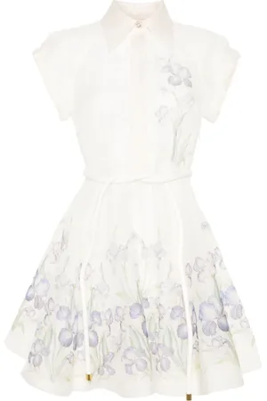 ZIMMERMANN Natural Flip Minikleid mit Blumen-Print
