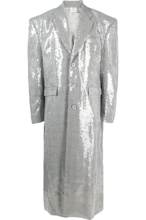 Vetements Karierter Mantel mit Pailletten