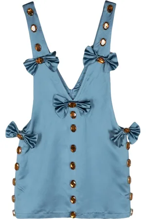 LOULOU Kristallverziertes Minikleid aus Satin