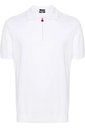 Kiton Fein geripptes Poloshirt