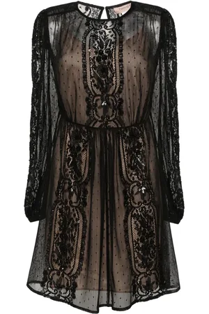 Twin-Set Minikleid aus Spitze mit Blumenmuster