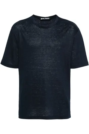 Palm Angels T-Shirt aus Leinen mit Logo-Stickerei