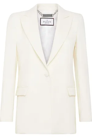 Philipp Plein Satin-Blazer mit Totenkopf-Nietenverzierung
