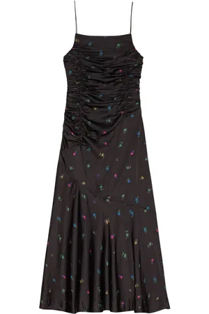 Ganni Gerafftes Trägerkleid