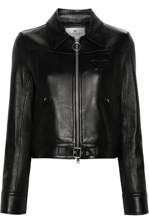 Courrèges Iconic Lederjacke mit Reißverschluss