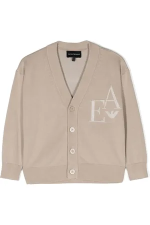 Emporio Armani Geknöpfter Jacquard-Cardigan mit Logo