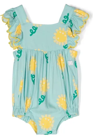 Stella McCartney Twill-Strampler mit Sonnenblumen-Print