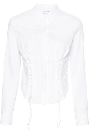 Marine Serre Household Hemd im Corsage-Stil