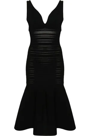 Victoria Beckham Geripptes Kleid mit Rahmendetail