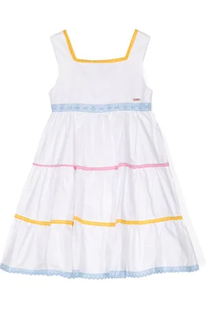 PATACHOU Popeline-Kleid mit gestrickten Streifen