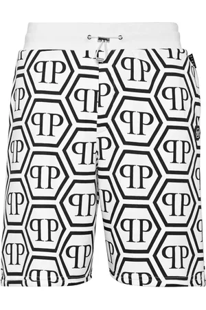 Philipp Plein Kordelzug-Joggingshorts mit Monogramm