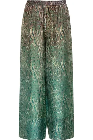 PIERRE-LOUIS MASCIA Seidenhose mit Blatt-Print