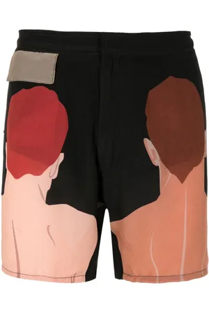 AMIR SLAMA Shorts aus Seide mit Print