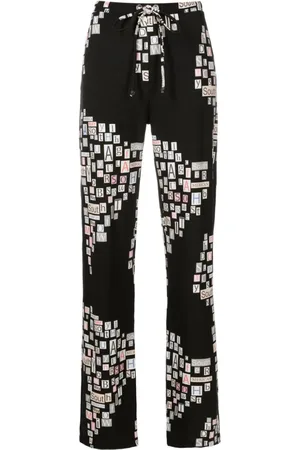 AMIR SLAMA Gerade Jeans mit Text-Print