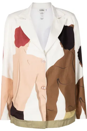 AMIR SLAMA Jacke mit Schwimmer-Print
