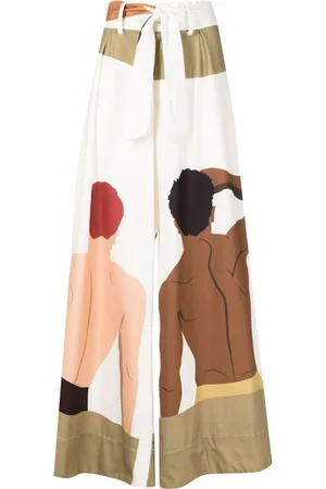 AMIR SLAMA Palazzohose mit grafischem Print