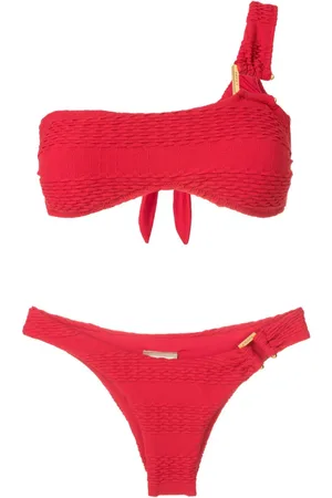 AMIR SLAMA One-Shoulder-Bikini mit texturiertem Finish