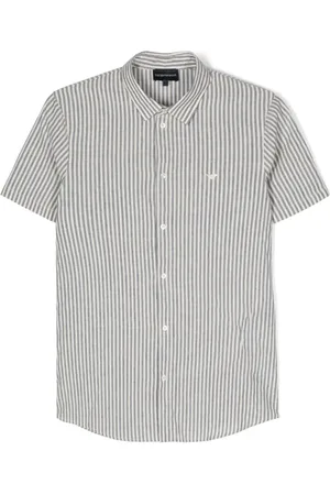 Emporio Armani Gestreiftes Hemd mit Logo-Stickerei