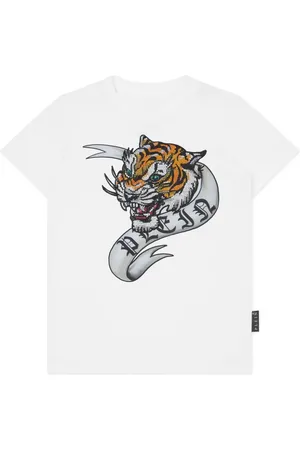 Philipp Plein T-Shirt mit kristallverziertem Tiger