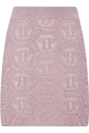 Philipp Plein Gestrickter Minirock mit Monogrammmuster