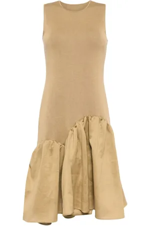 JNBY Asymmetrisches Patchwork-Midikleid