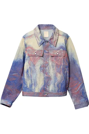 Camper Jeansjacke mit Wirbel-Print