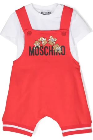 Moschino Zweiteiliges Latzhosen-Set mit Logo-Print