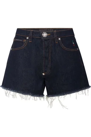 Philipp Plein Kurze Jeans-Shorts mit Logo-Applikation