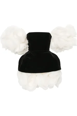Ana Radu Minikleid aus Samt mit Blumenapplikation