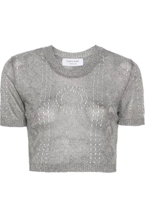 Marine Serre Metallisches Strickoberteil