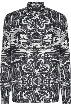 Philipp Plein Dandy Lion Circus Seidenhemd