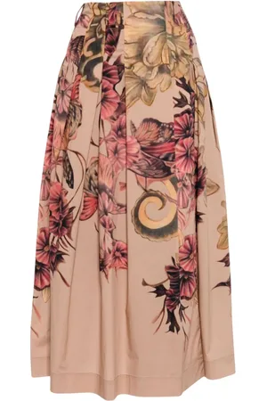 Alberta Ferretti Midirock mit Blumen-Print